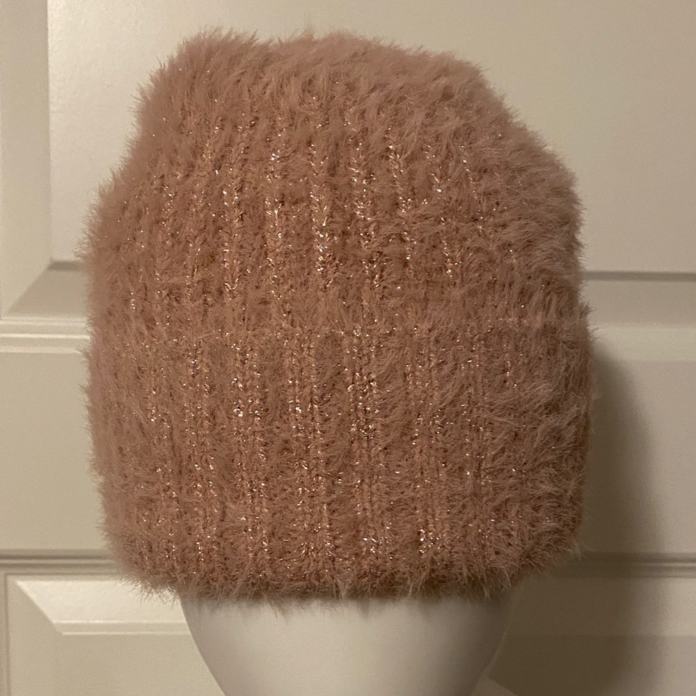 Express Fuzzy Pink Beanie